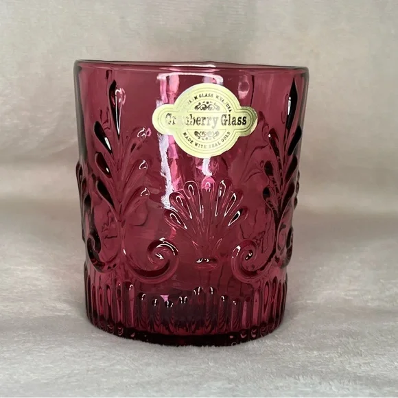 Pilgrim Glass Adams Cranberry Double Old Fashioned Glass - Picture 2 of 5